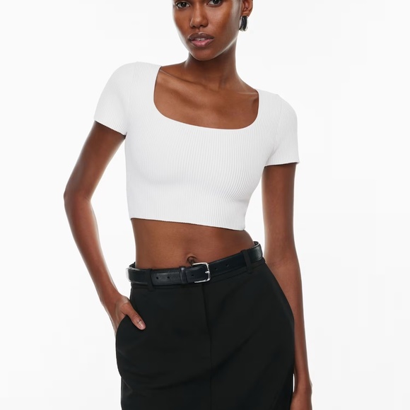 Aritzia Sculpt Knit Squareneck Top – White (XS) - Picture 5 of 11